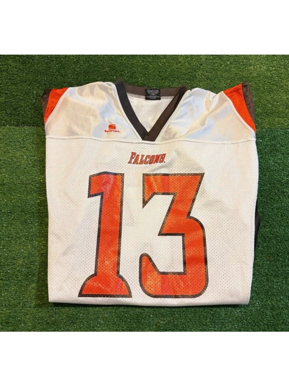 Vintage Bowling Green Falcons jersey mens large white brown sportex football Y2K